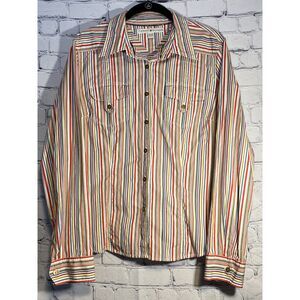 Tommy Hilfiger Women's Button Up Shirt Size XL MultiColored Stripes